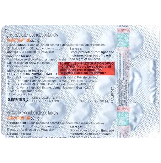 diamicron xr 60mg tablet 15's